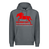 Rock Red Pony Cafe, Funny cute horse lover Premium Hoodie - ArtMosaic