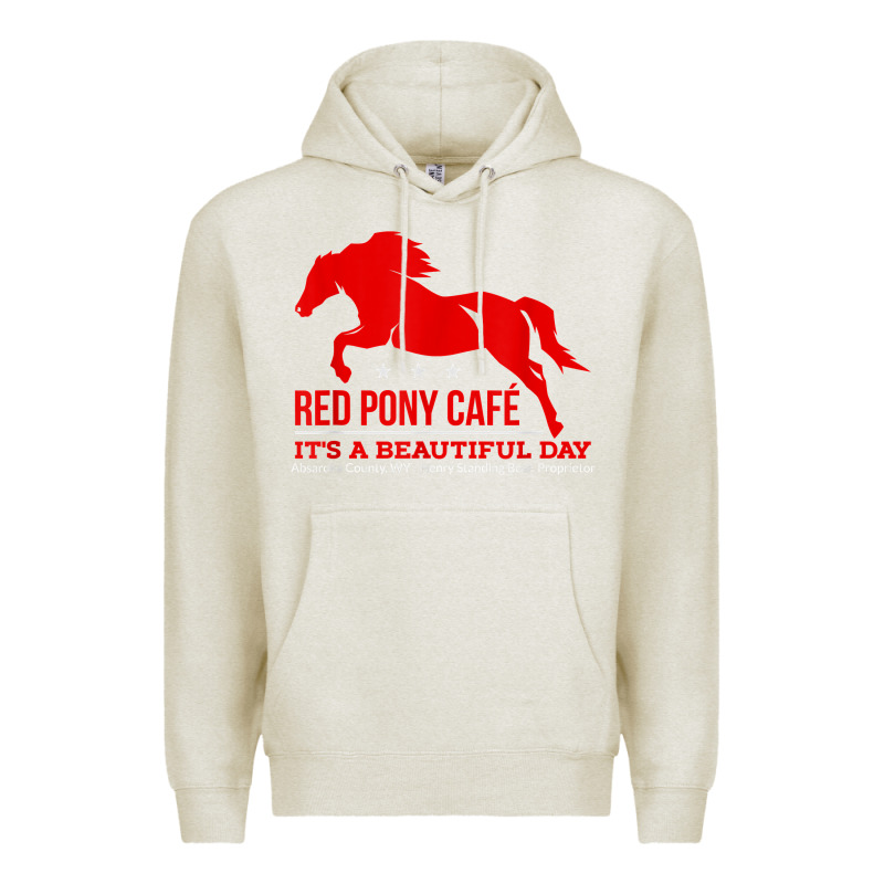 Red Pony Cafe, Funny Cute Horse Lover Premium Hoodie by ArtMosaic | Teevron