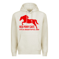 Oatmeal Heather Red Pony Cafe, Funny cute horse lover Premium Hoodie - ArtMosaic
