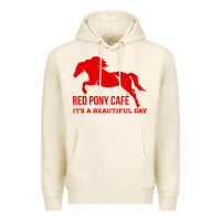 Tofu Red Pony Cafe, Funny cute horse lover Premium Hoodie - ArtMosaic