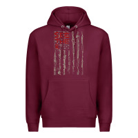 Burgundy Seether Bone Flag Premium Hoodie - ArtMosaic