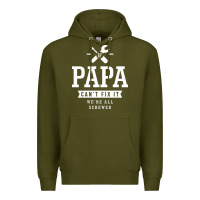 Army Green If Papa Can't Fix It We're All Screwed - Fathers Day Premium Hoodie - ArtMosaic