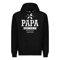 Black If Papa Can't Fix It We're All Screwed - Fathers Day Premium Hoodie - ArtMosaic