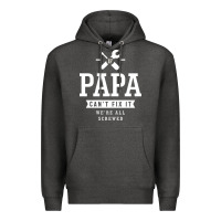 Charcoal Heather If Papa Can't Fix It We're All Screwed - Fathers Day Premium Hoodie - ArtMosaic