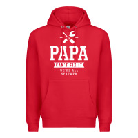 Red If Papa Can't Fix It We're All Screwed - Fathers Day Premium Hoodie - ArtMosaic