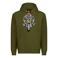 Army Green grateful motor ber Premium Hoodie - ArtMosaic