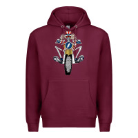 Burgundy grateful motor ber Premium Hoodie - ArtMosaic