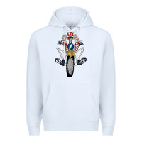 White grateful motor ber Premium Hoodie - ArtMosaic