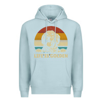 Blue Mist Golden Retriever Dog Life is golden retro vintage Premium Hoodie - ArtMosaic