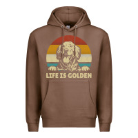 Chestnut Golden Retriever Dog Life is golden retro vintage Premium Hoodie - ArtMosaic