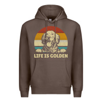 Coffee Golden Retriever Dog Life is golden retro vintage Premium Hoodie - ArtMosaic