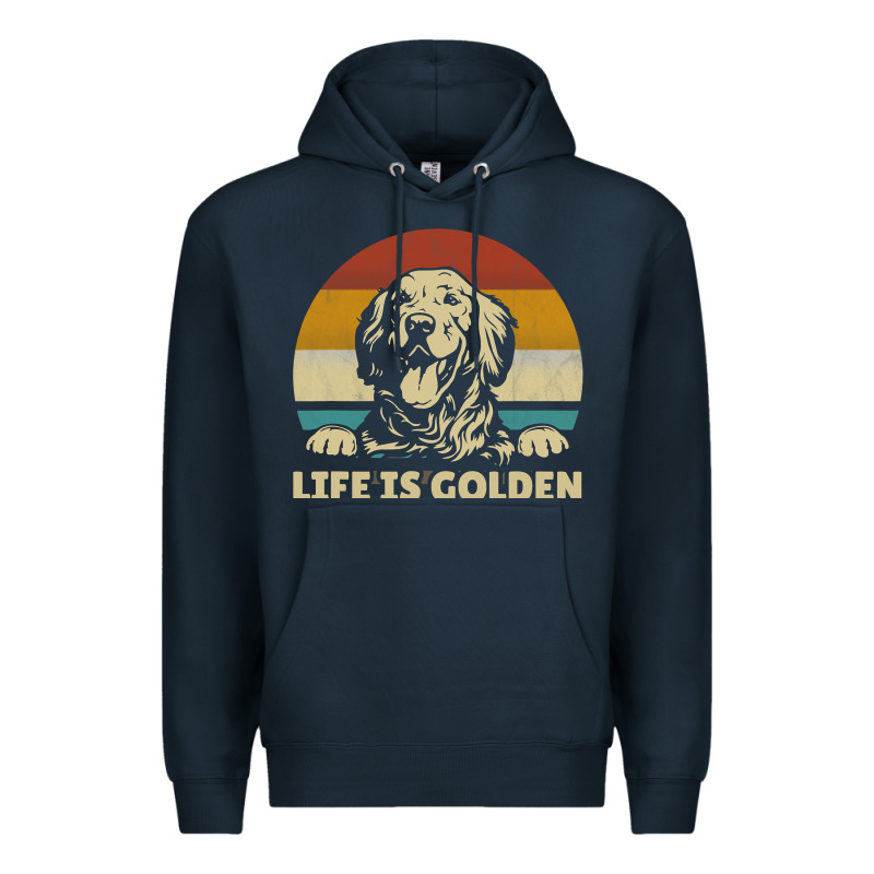 Golden Retriever Dog Life Is Golden Retro Vintage Premium Hoodie by ArtMosaic | Teevron