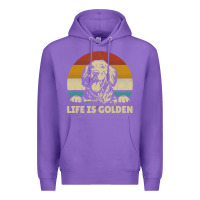 Purple Golden Retriever Dog Life is golden retro vintage Premium Hoodie - ArtMosaic