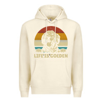 Sandshell Golden Retriever Dog Life is golden retro vintage Premium Hoodie - ArtMosaic