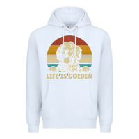 White Golden Retriever Dog Life is golden retro vintage Premium Hoodie - ArtMosaic