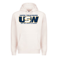 Pale Pink United Steelworkers - Unity and Strength for Worke Premium Hoodie - ArtMosaic