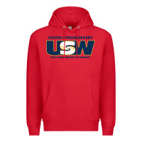 Red United Steelworkers - Unity and Strength for Worke Premium Hoodie - ArtMosaic