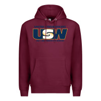 Burgundy United Steelworkers - Unity and Strength for Worke Premium Hoodie - ArtMosaic