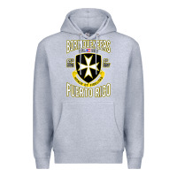 Heather Grey Borinqueneers Puerto Rico Flag Honor Et Fidelitas Premium Hoodie - ArtMosaic