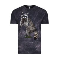 Cloud Black Raccoon Illustrations Vintage Tee - LillyAllenDesigns