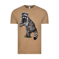 Vintage Coffee Raccoon Illustrations Vintage Tee - LillyAllenDesigns