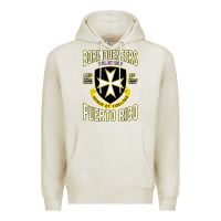 Oatmeal Heather Borinqueneers Puerto Rico Flag Honor Et Fidelitas Premium Hoodie - ArtMosaic