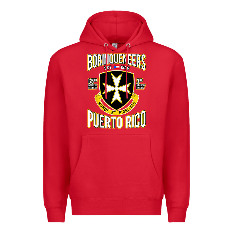 Borinqueneers Puerto Rico Flag Honor Et Fidelitas Premium Hoodie by ArtMosaic | Teevron