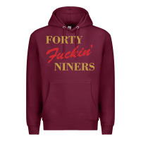 Burgundy forty fvckin' niners Premium Hoodie - ArtMosaic