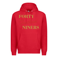 Red forty fvckin' niners Premium Hoodie - ArtMosaic