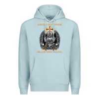 Blue Mist jesus christian biker never ride alone Premium Hoodie - ArtMosaic