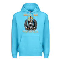 Ocean Blue jesus christian biker never ride alone Premium Hoodie - ArtMosaic