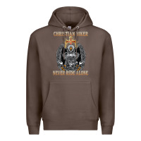 Coffee jesus christian biker never ride alone Premium Hoodie - ArtMosaic