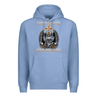 Colony Blue jesus christian biker never ride alone Premium Hoodie - ArtMosaic