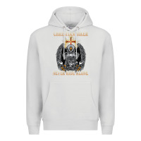 Dove Grey jesus christian biker never ride alone Premium Hoodie - ArtMosaic