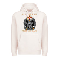 Pale Pink jesus christian biker never ride alone Premium Hoodie - ArtMosaic
