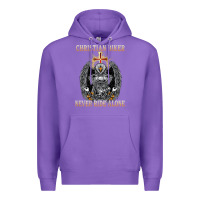 Purple jesus christian biker never ride alone Premium Hoodie - ArtMosaic