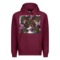 Burgundy dachshund Premium Hoodie - BarkalooDesign