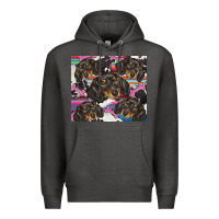 Charcoal Heather dachshund Premium Hoodie - BarkalooDesign