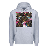 Heather Grey dachshund Premium Hoodie - BarkalooDesign