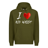 Army Green i love heart bid whist card game t shirt Premium Hoodie - ArtMosaic