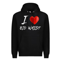 Black i love heart bid whist card game t shirt Premium Hoodie - ArtMosaic