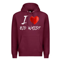 Burgundy i love heart bid whist card game t shirt Premium Hoodie - ArtMosaic