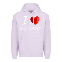 Lilac i love heart bid whist card game t shirt Premium Hoodie - ArtMosaic