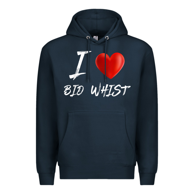 I Love Heart Bid Whist Card Game T Shirt Premium Hoodie by ArtMosaic | Teevron