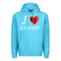 Ocean Blue i love heart bid whist card game t shirt Premium Hoodie - ArtMosaic