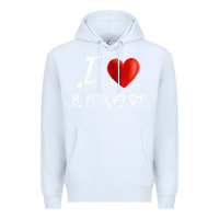 White i love heart bid whist card game t shirt Premium Hoodie - ArtMosaic