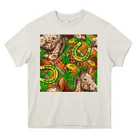 Cream St. Patrick's Day Horse With Horseshoes Seamless Heavy Core Tee - FaDigitalArtStudio