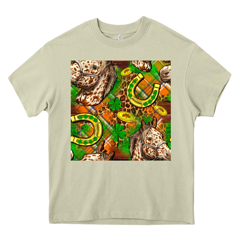 St. Patrick's Day Horse With Horseshoes Seamless Heavy Core Tee by FaDigitalArtStudio | Teevron