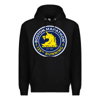 Black boston marathon Premium Hoodie - ArtMosaic