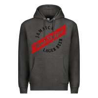 Charcoal Heather jamaica red stripe lager beer Premium Hoodie - ArtMosaic